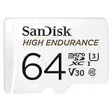 SanDisk Cartão MicroSDXC De Alta Resistência De 64 GB Com Adaptador Para Câmera Veicular E Sistemas De Monitoramento Doméstico C10 U3 V30 4K UHD Cartão Micro SD SDSQQNR 064G GN6IA