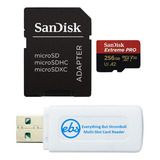 Sandisk Extreme Pro Cartão De Memória Micro Sd De 256 Gb Para Gopro Hero 9 Black Hero9 Uhs 1 U3 v30 A2 4k Classe 10 sdsqxcy 256g gn6ma Pacote Com 1 Tudo Exceto Stromboli Sdxc E Leitor