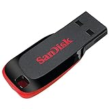 Sandisk Pen Drive Usb Cruzer Blade, 64 Gb, Preto/vermelho (sdcz50-064g-a46)