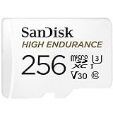 SanDisk Placa De Vídeo MicroSDXC De Alta Resistência De 256 GB Com Adaptador Para Câmera Veicular E Sistemas De Monitoramento Doméstico C10 U3 V30 4K UHD Cartão Micro SD SDSQQNR 256G GN6IA
