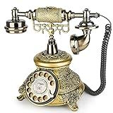 Sangyn Telefone Vintage Com Mostrador Rotativo- Telefone Antigo- Telefones Fixos Retro- Telefone Antiquado Para Casa- Escritório- Café- Bar- Decoração De Hotel