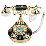 Sangyn Telefone Vintage Retrô Antigo Com Botão De Pressão Telefone Fixo Antigo Com Visor LCD Telefones Com Fio De Cerâmica Para Escritório Em Casa Café Bar Hotel