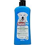 Sanol Dog Shampoo De Pêlos Para Cães E Gatos Pêlos Claros 500 Ml Azul