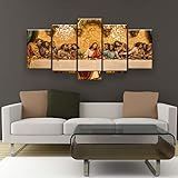Santa Ceia Dourada Quadros Decorativos 130x60cm