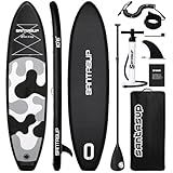 Santasup Prancha De Remo Inflável Pranchas De Stand Up Paddle Pretas E Brancas Para Adultos Prancha De Sup Para Pesca Postura Ampla Para Todos Os Níveis Acessórios De Sup Com Bomba De Du
