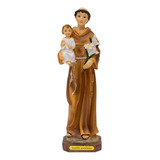Santo Antônio Imagem Religiosa Católica De Resina 23 Cm Cor Marrom