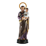 São Jose Com Menino Jesus No Colo 30cm Linda Imagem Estatua