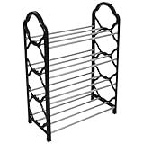 Sapateira 4 Andares Vertical Organizador Sapato Prateleira Até 8 Pares PRETO 