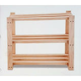 Sapateira De Madeira Rústica Com 3 Prateleiras 60cm