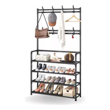 Sapateira Organizador Arara Porta Sapatos Cabideiro Rack Cor Preto
