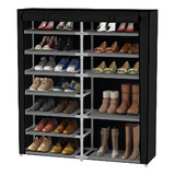Sapateira Organizadora 12 Prateleira Multiuso Brinquedos Cor Preto