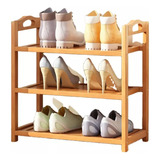 Sapateira Organizadora 3 Andares Em Bambu Multiuso 68x24cm Clink Ck5679 Cor Marrom