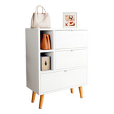 Sapateira Organizadora Classic C Portas Basculantes Branco 2 Suporte Para Bolsa Acompanha Pezinhos Jm3 Moveis