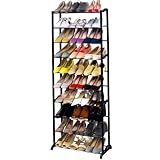 Sapateira Organizadora Multiuso Vertical 10 Andares Prateleira Tênis Sapatos Preto