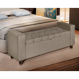 Sapateira Puff Recamier Bau Londres 195cm P Cama King Veludo