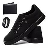 Sapatenis Masculino Casual Tênis Leve Kit Com Carteira E Relogio PRETO BR Adulto Numérico M 44
