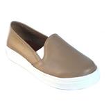 Sapatenis Slip On Couro