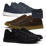 Sapatenis Tenis Masculino Casual Kit 3 Pares Carteira