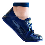Sapatilha Azul Para Dança De Salão Envio Grátis Sola Lisa