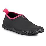 Sapatilha Hibrida Esportiva Praia Pesca Caiaque Fishing -33-34- Preto-Rosa-