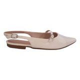 Sapatilha Mule Feminino Verniz Slingback Confortável Moderna