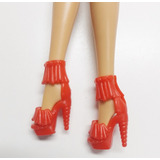 Sapatinho Para Boneca Barbie Sapato Franjinhas Vermelho Luxo
