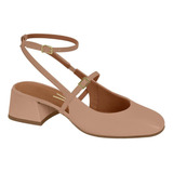 Sapato Boneca Feminino Vizzano Mule Slingback Salto Grosso