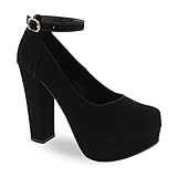 Sapato Boneca Meia Pata Salto Grosso Feminino M22 Cor Preto Tamanho 37