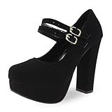 Sapato Boneca Re Ton Meia Pata Salto Alto Grosso Feminino MP26 Preto BR Adulto Numérico 37 