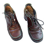 Sapato Bota De Couro Selo De Controle Cano Baixo Num34 Usado
