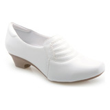 Sapato Branco Salto Enfermagem Moderno Confortável