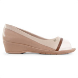 Sapato Comfortflex Peep Toe Feminino
