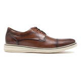Sapato Derby Cap Toe Democrata Metropolitan Metropolitan Bay 273101 De Couro Tan Design Liso 38 Br Para Adultos Masculino