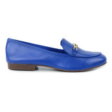 Sapato Feminino Jorge Bischoff Mocassim Couro Azul J153240