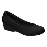 Sapato Feminino Modare Comfort Anabela Macio Trabalho Preto