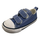 Sapato Infantil Azul Com Velcro Da All Star- Tam 20