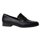 Sapato Loafer Feminino Vivaice 53 3161 Preto Mocassim Quadra