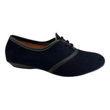 Sapato Oxford Baixo Preto Sapatilha Feminino Confortável