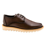 Sapato Oxford Masculino Social Em Couro Sola Tratorado Derby