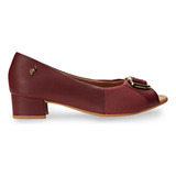 Sapato Peep Toe Feminino Aa2709 Salto Bloco Baixo Usaflex
