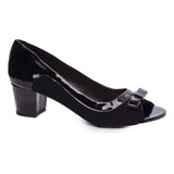 Sapato Peep Toe Verniz