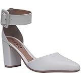 Sapato Salto Grosso Scarpin Sandália Salto Bloco Moda -Off White- BR- Adulto- Numérico- 36-