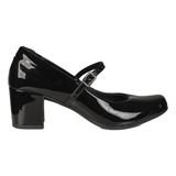 Sapato Scarpin Boneca Confort Salto Baixo Leve Bico Quadrado