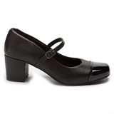 Sapato Scarpin Boneca Feminino Bico Quadrado Casual Bloco
