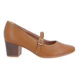 Sapato Scarpin Boneca Feminino Confort Usaflex Caramelo