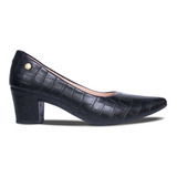 Sapato Scarpin Feminino Croco