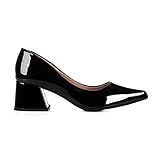 Sapato Scarpin Feminino Flávia Verniz JJOJO Salto Medio Grosso 7cm