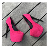 Sapato Scarpin Feminino Rosa Salto Alto 17 Cm Importado