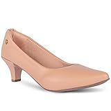 Sapato Scarpin Feminino Salto Baixo Fino Confortável R2-29 -Nude- BR- Adulto- Numérico- M- 37-