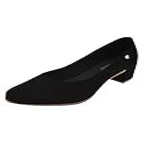 Sapato Scarpin Nobuck Classico Conforto Salto Baixo Grosso  37  Preto 